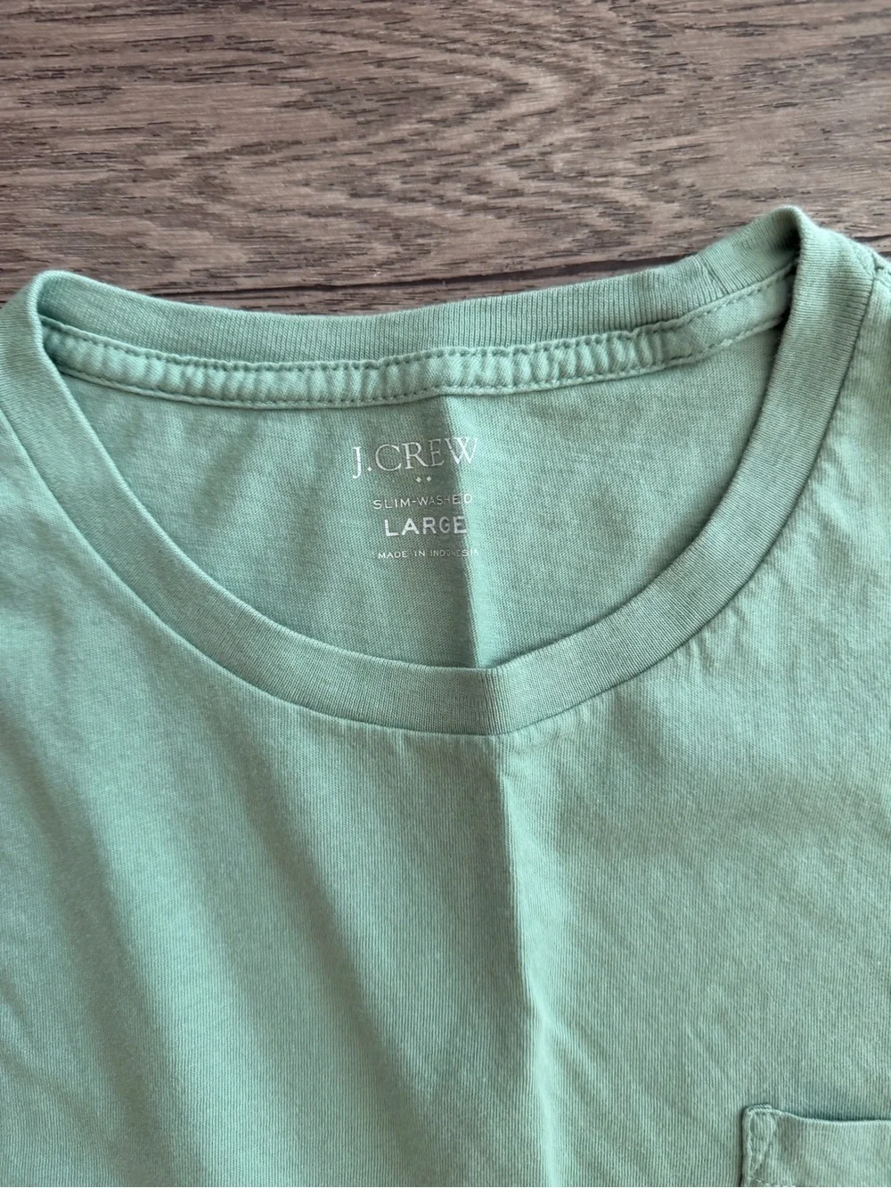 J. Crew Mint Green Crew Neck Pocket Tee